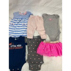 Baby Girls 3-6 Month Lot of 6 Pieces GUC Romper Tutu One Piece